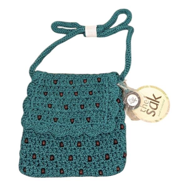 The Sak Crochet Beaded Crossbody Boho Purse In Teal - Picture 1 of 6